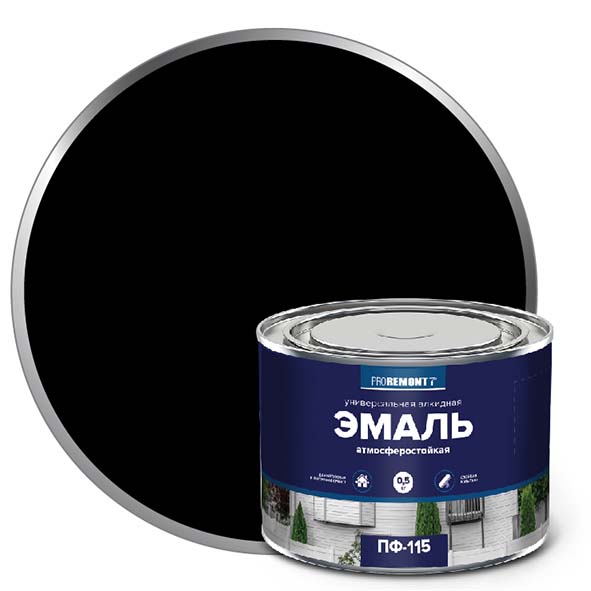 Эмаль ПФ-115 "PROREMONT"   0.5 кг черный 8/800  в Муроме