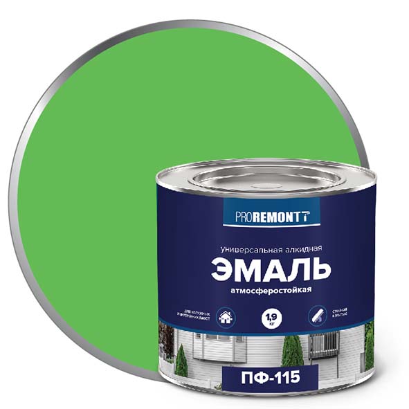 Эмаль ПФ-115 "PROREMONT"   1.9  кг салатовый 3/264  в Муроме