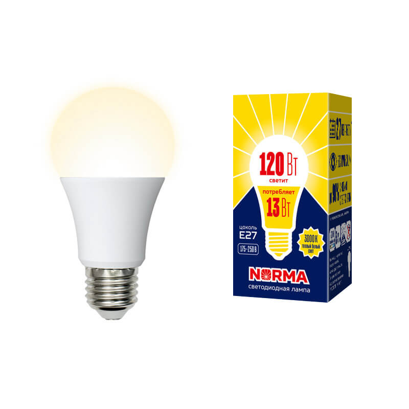 UL-00004024 Лампа светодиод.Форма "A", мат.Серия Norma 3000K LED-A60-13W/WW/E27/FR/NR 8283  в Муроме