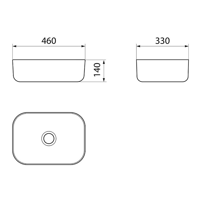 Умывальник накладной, прямоугольный Point Вега 46, PN43711WB  в Муроме