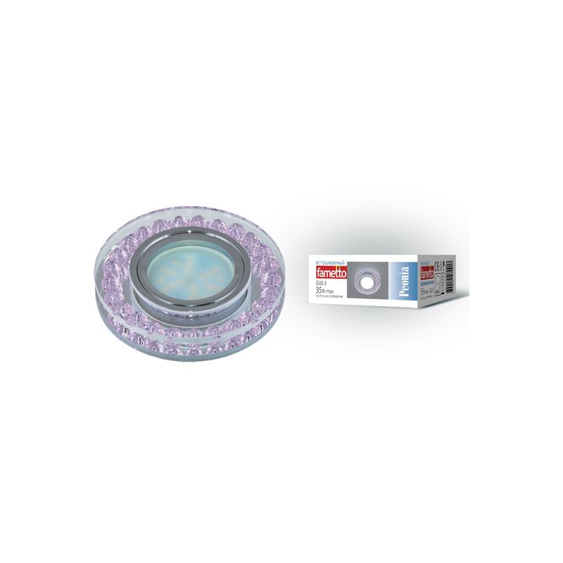 DLS-P102 GU5.3 CHROME/PINK Светильник декоративный встраиваемый. Без лампы. Металл, цвет хром ххх  в Муроме
