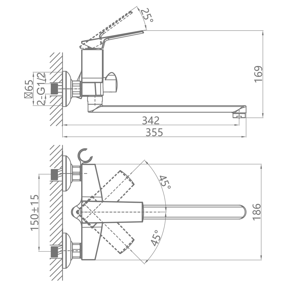 CAL6733A87 Смеситель для ванны  в Муроме