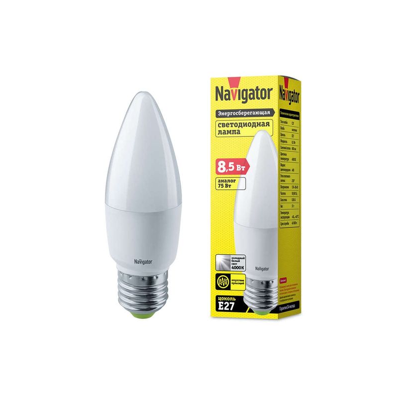 Лампа светодиодная 61 328 NLL-C37-8.5-230-4К-E27-FR Navigator 20452 4650074613284  в Муроме