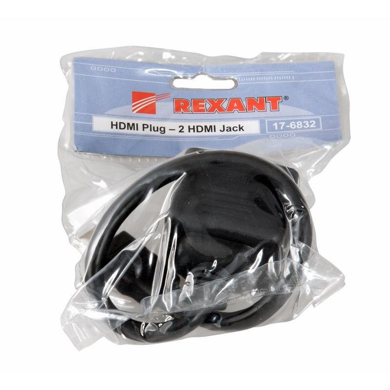Переходник штекер HDMI - 2 гнезда HDMI, провод  REXANT 17-6832   в Муроме