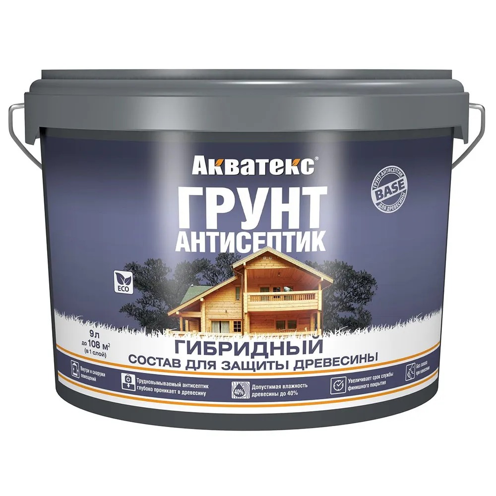 Акватекс Грунт-антисептик ГИБРИДНЫЙ 9 л  /1  в Муроме