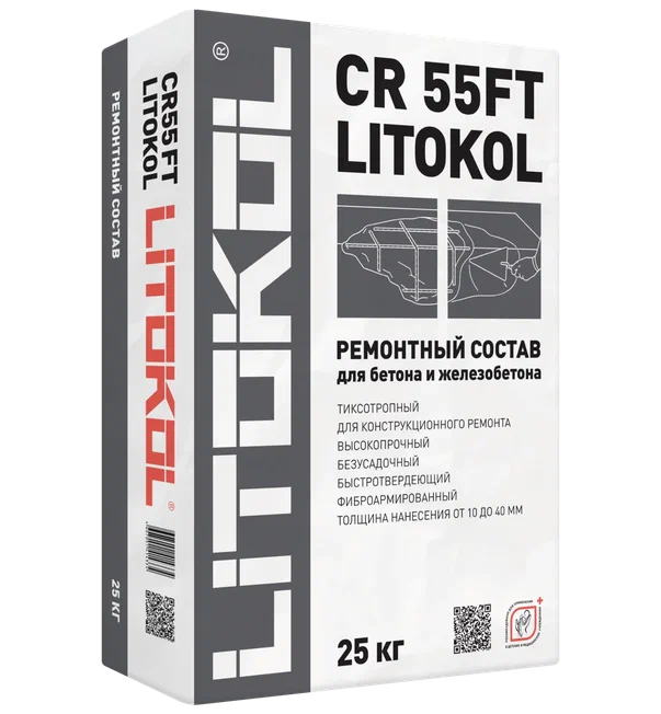 СР 55ФТ / CR 55FT LITOKOL Ремонтный состав для бетона и железобетона 25кг/54 шт.  в Муроме