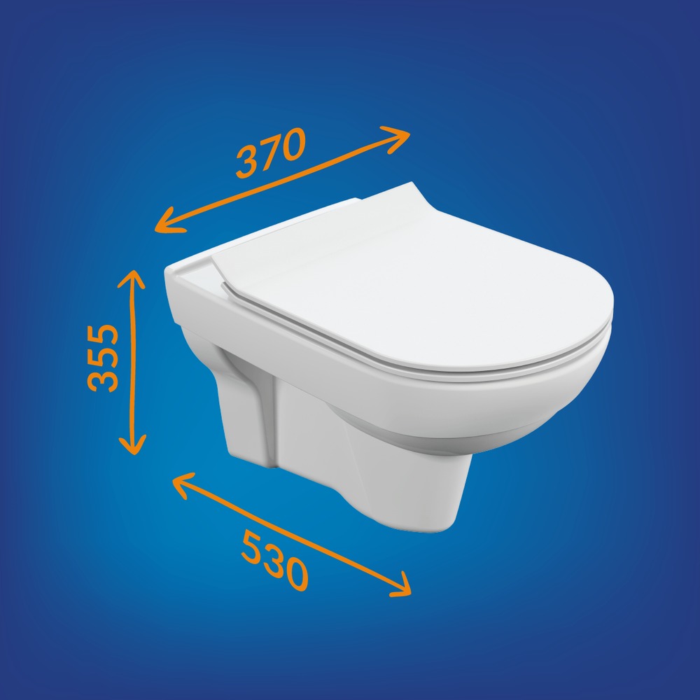 Унитаз подвесной: CITY NEW CLEAN ON с кр.дюр.slim, lift, e-off, белый  в Муроме