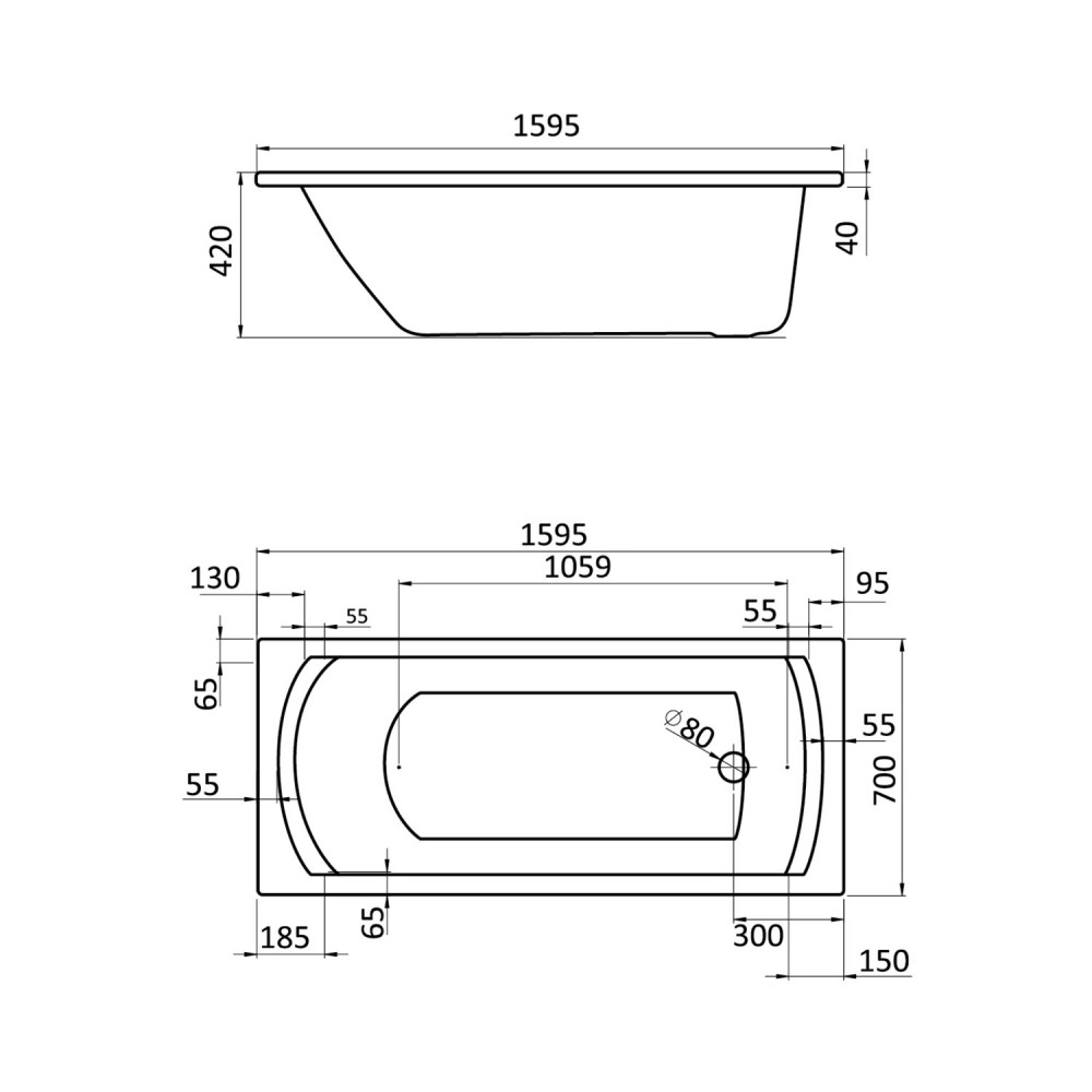 Santek ванна на раме Монако 160x70+с/п (1WH111977)  в Муроме