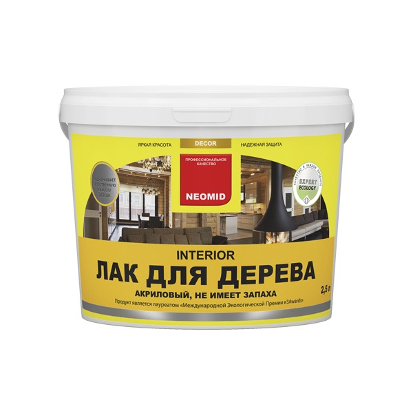 Неомид INTERIOR лак акриловый д/древесины 2,5 л полуматовый  /4  в Муроме
