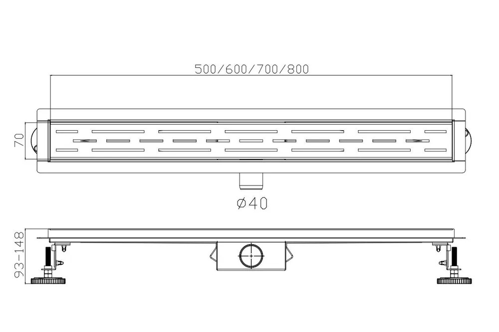 Трап HAIBA HB93500-7, черный 500 мм  в Муроме