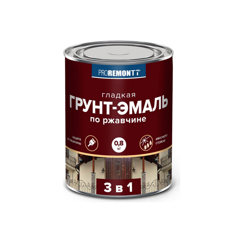 Грунт-эмаль 3 в 1 PROREMONTT белая 0,8 кг 10/640  в Муроме