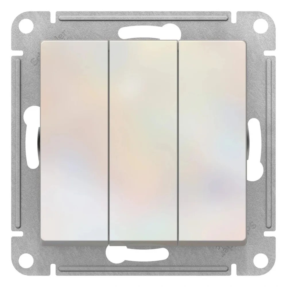ATN000431 Выключатель трехклавишный ATLASDESIGN схема 1+1+1 10АХ механизм жемчуг  в Муроме