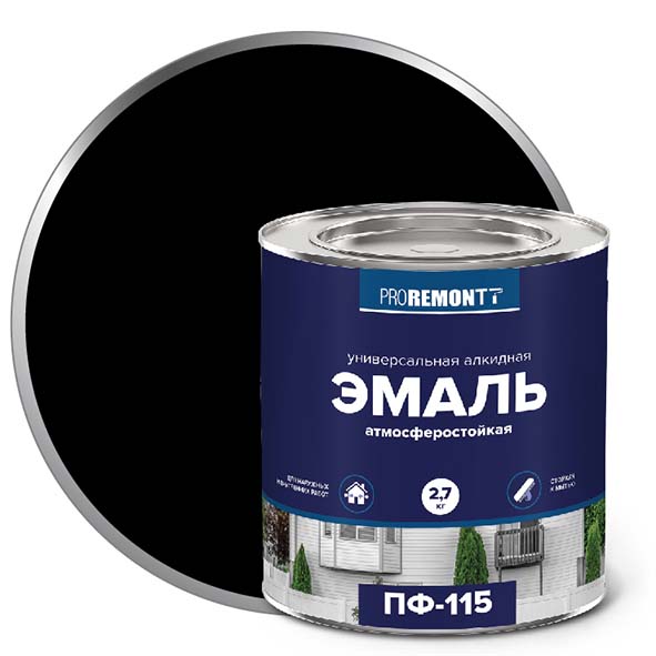 Эмаль ПФ-115 "PROREMONT"   2,7 кг черный 3/198  в Муроме