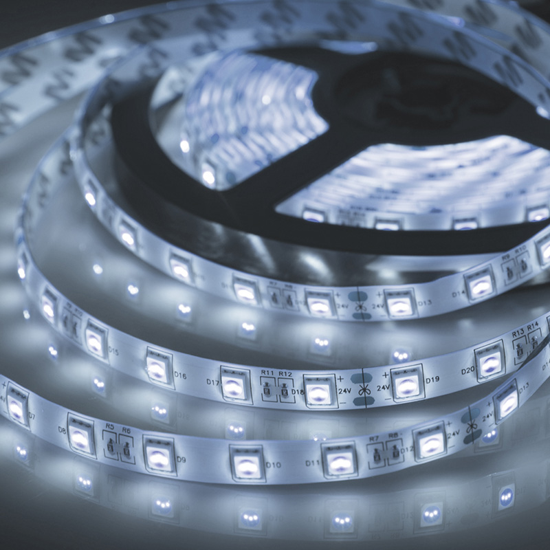 141-633 LED лента 24 В, 10 мм,  IP65, SMD 5050, 60 LED/m, цвет свечения белый (6000 К)  в Муроме