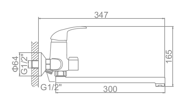 Смеситель для ванны + L30F дл. нос L2215  в Муроме