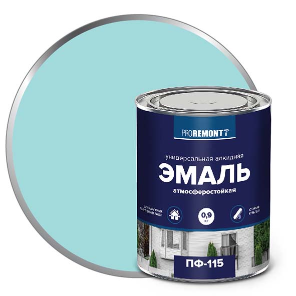 Эмаль ПФ-115 "PROREMONT"   0.9  кг Мятный RAL 6027  10/640  в Муроме
