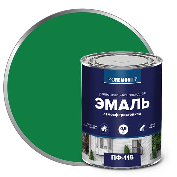 Эмаль ПФ-115 "PROREMONT"   0.9 кг ярко-зел. 10/640  в Муроме