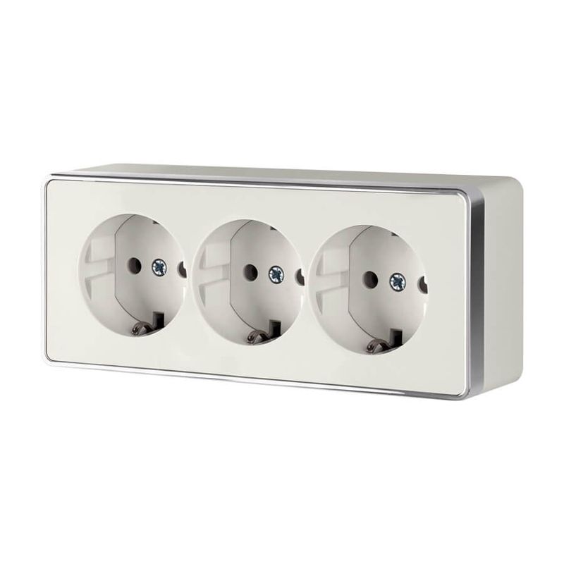 Розетка тройная с заземлением и шторками Gallant (слоновая кость) W5073103  в Муроме