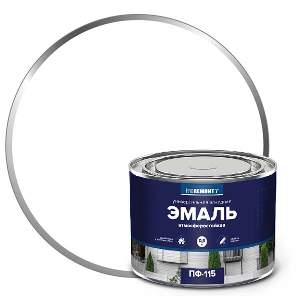 Эмаль ПФ-115 "PROREMONT"   0.5  кг бел.гл. 8/800  в Муроме