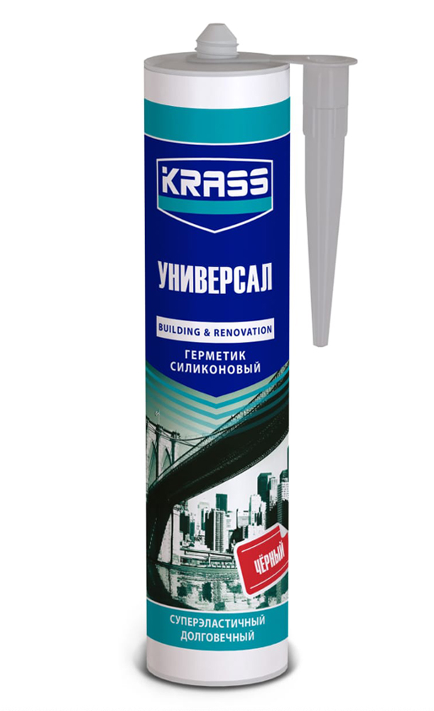 Герметик силик. KRASS универс. черный 300мл 12/1152  в Муроме