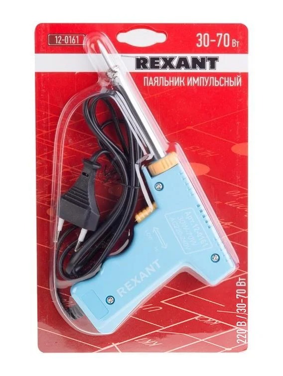 12-0161 Паяльник-пистолет импульсный Rexant, 30 Вт / 70 Вт, 230 В, серия "МАСТЕР"   в Муроме