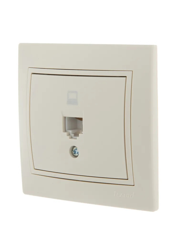 MIRA Розетка компьютерная RJ45 х 1 бежевая (Lezard)  в Муроме
