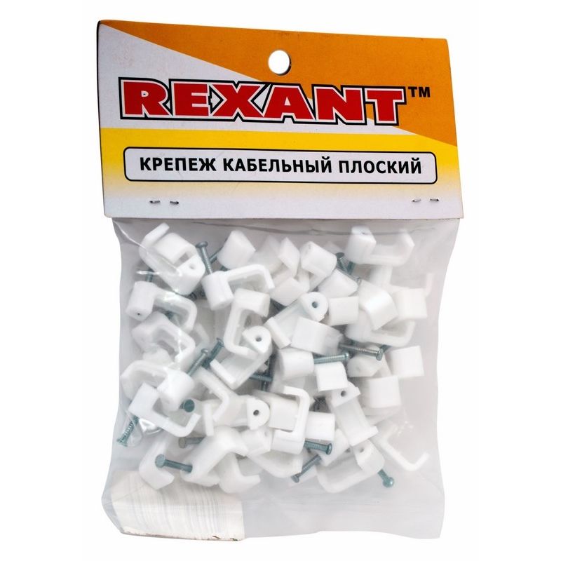 07-4212 Крепеж кабеля плоский 12 х 6 мм, белый (упак. 50 шт)  REXANT з  в Муроме