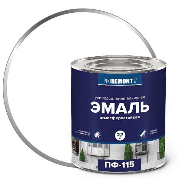 Эмаль ПФ-115 "PROREMONT"   2,7 кг бел.гл. 3/198  в Муроме