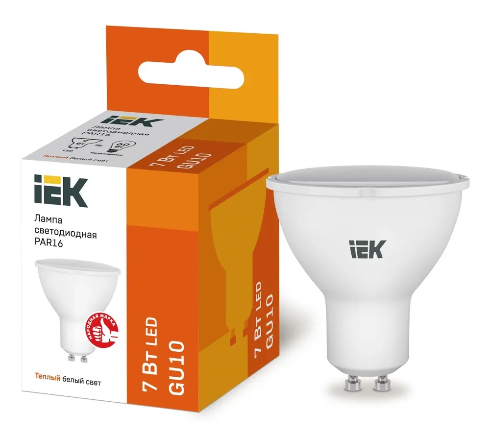 Лампа светодиодная LED 7вт 230в GU10 тепло-белый ECO (IEK)  в Муроме