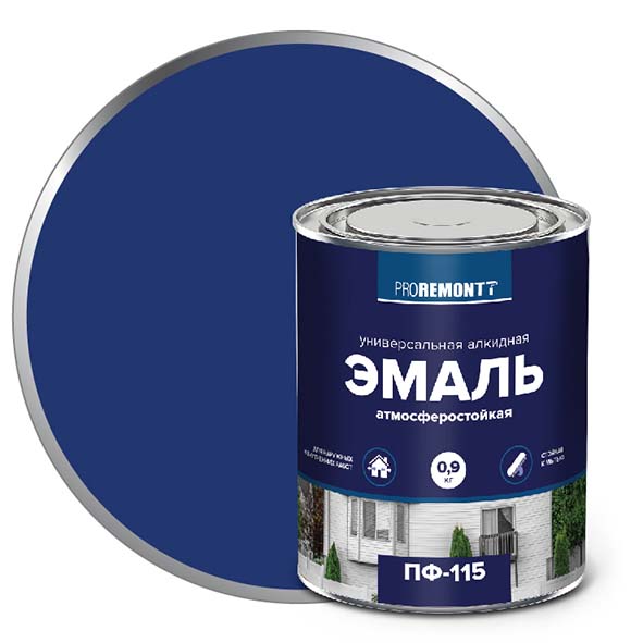 Эмаль ПФ-115 "PROREMONT"   0.9 кг синий 10/640  в Муроме