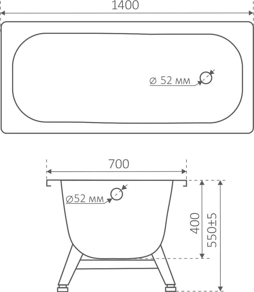 Ванна сталь.ANTIKA 140х70х40 (бел.орхидея) с опорн.подст. ОР-01200  в Муроме