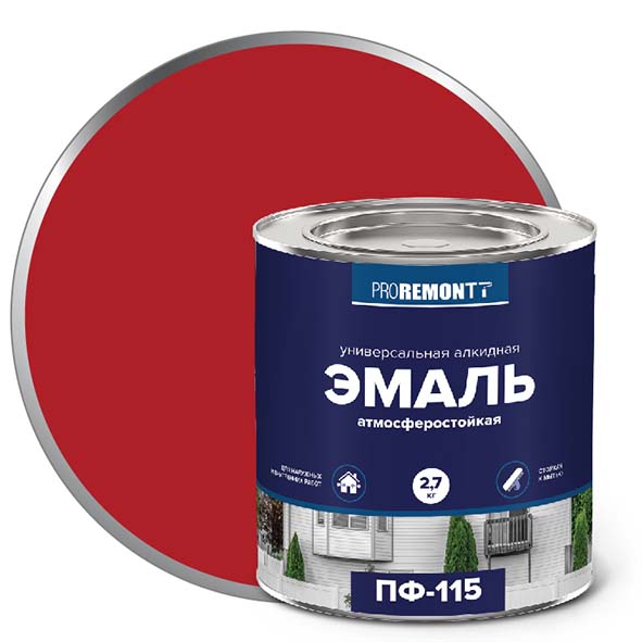 Эмаль ПФ-115 "PROREMONT"   2,7 кг красный 3/198  в Муроме