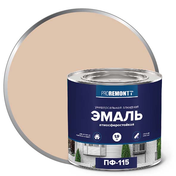 Эмаль ПФ-115 "PROREMONT"   1.9  кг Слоновая кость RAL 1015 3/264  в Муроме