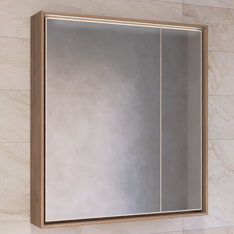 Зеркало-шкаф Frame 75 Дуб трюфель с подсветкой, розеткой  в Муроме