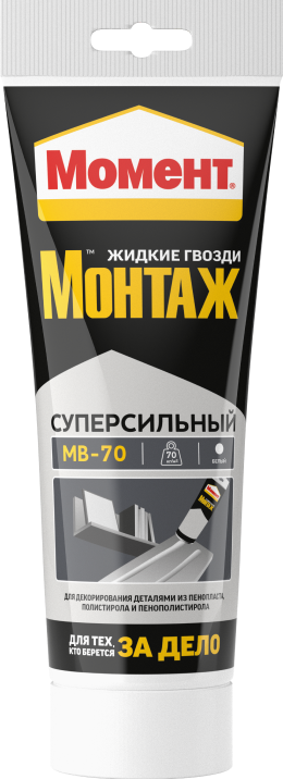 Клей Момент Монтаж Суперсильный MB-70 белый 250г /12  в Муроме