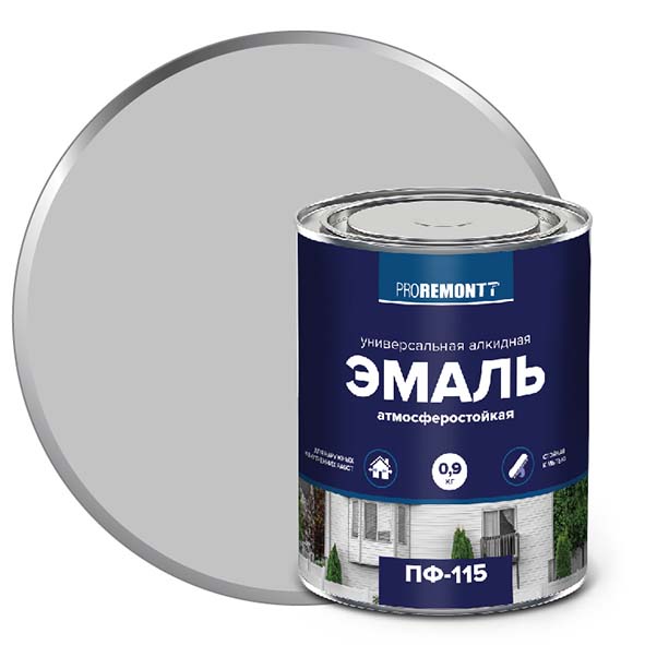 Эмаль ПФ-115 "PROREMONT"   0.9 кг серый RAL 7004 10/640  в Муроме