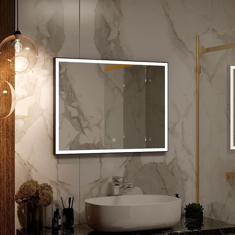 Зеркало Frame Black LED 800x600 ЗЛП183  в Муроме