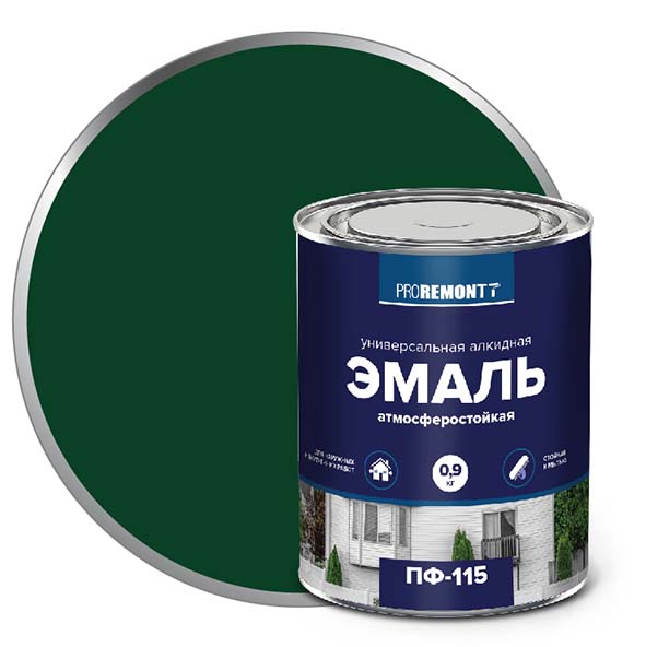 Эмаль ПФ-115 "PROREMONT"   0.9 кг зеленый 10/640  в Муроме