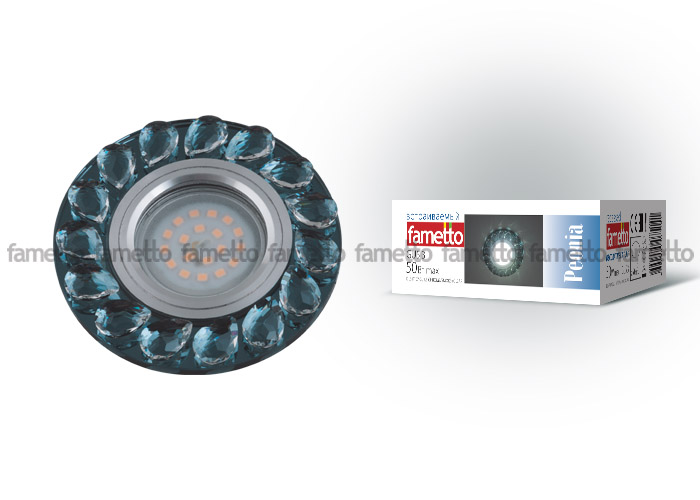 DLS-P107 GU5.3 CHROME/SMOKE+CLEAR Светильник декоративный встраиваемый, серия Peonia ххх  в Муроме