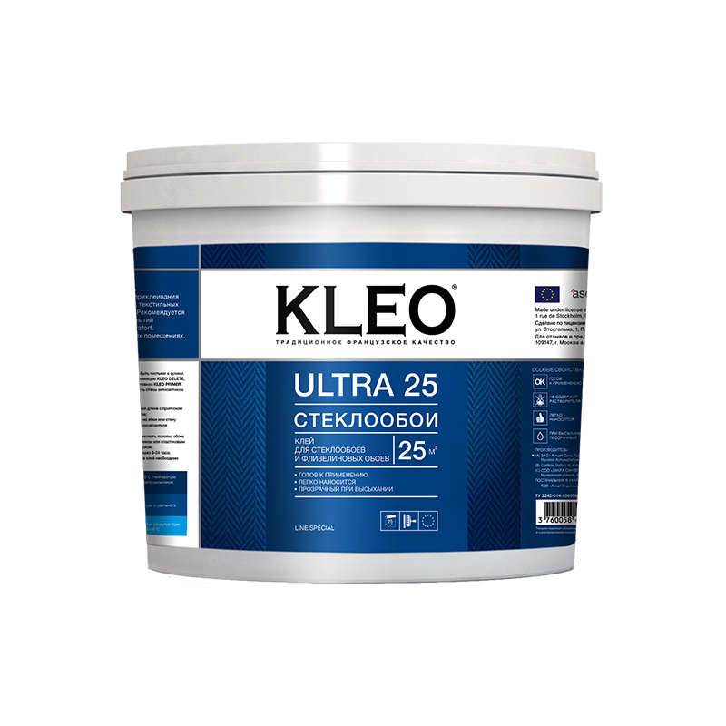 Клей ГОТОВЫЙ для стеклообоев и стеклохолста KLEO ULTRA 25 5 кг  в Муроме