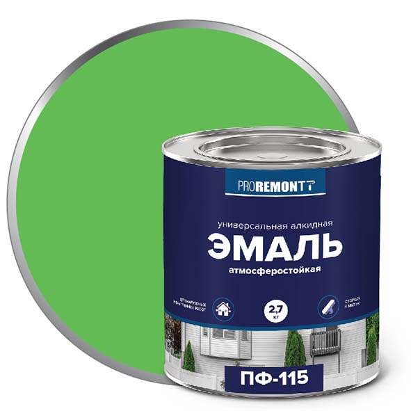 Эмаль ПФ-115 "PROREMONT"   2,7 кг салатовый 3/198  в Муроме