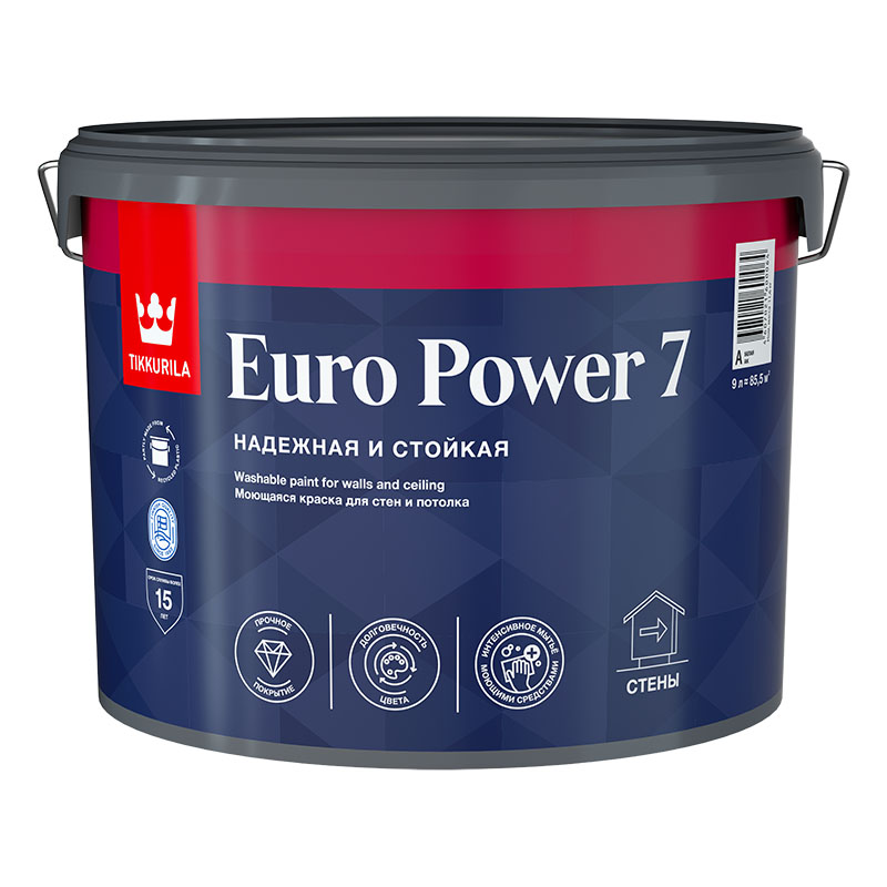 EURO POWER  7А мат. 9л Краска стойкая к мытью  в Муроме