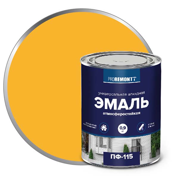 Эмаль ПФ-115 "PROREMONT"   0.9 кг желтый 10/640  в Муроме