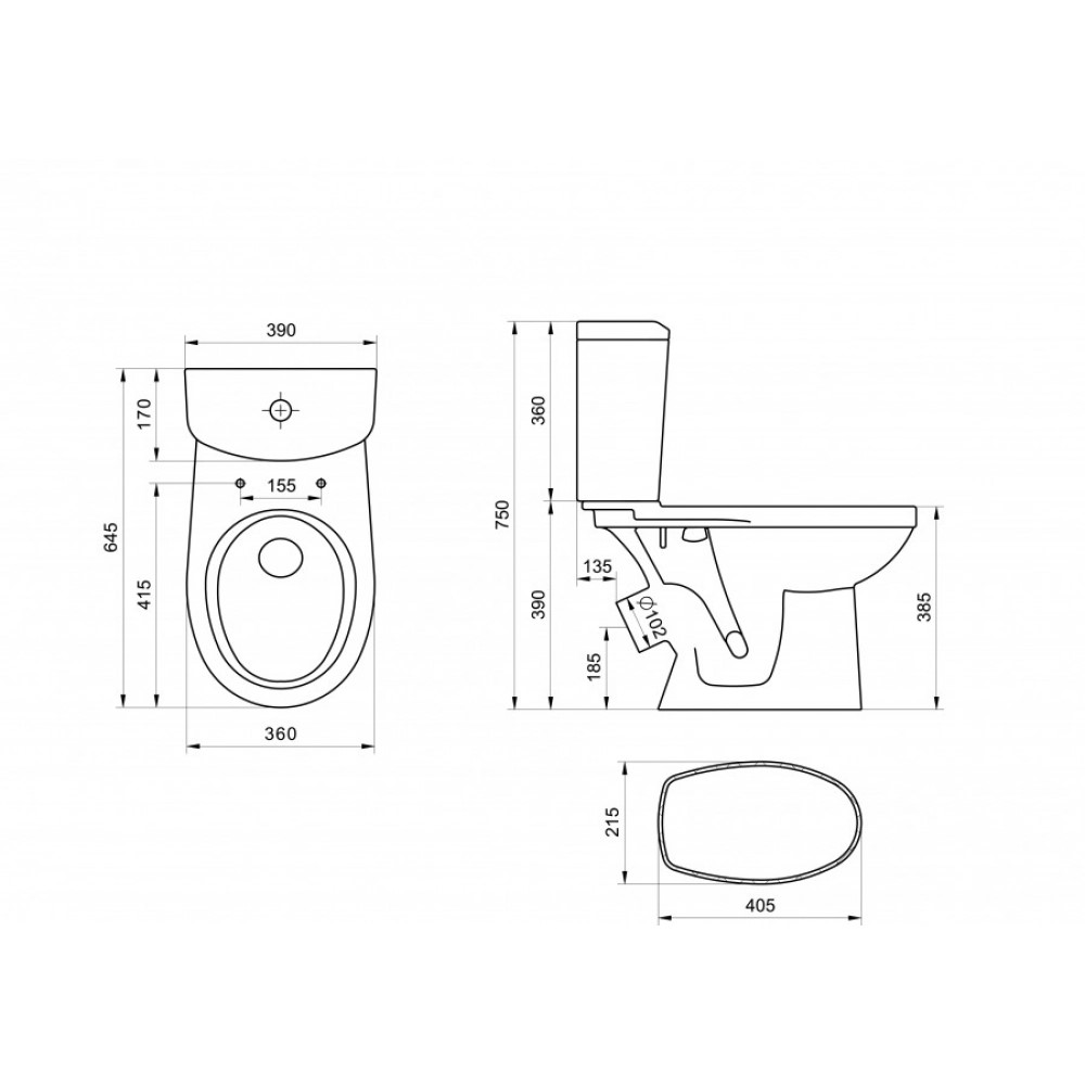 Унитаз Бореаль Santek антивсплеск с ниж/подв.2-реж. (Soft-close) 1WH302146  (15)  в Муроме