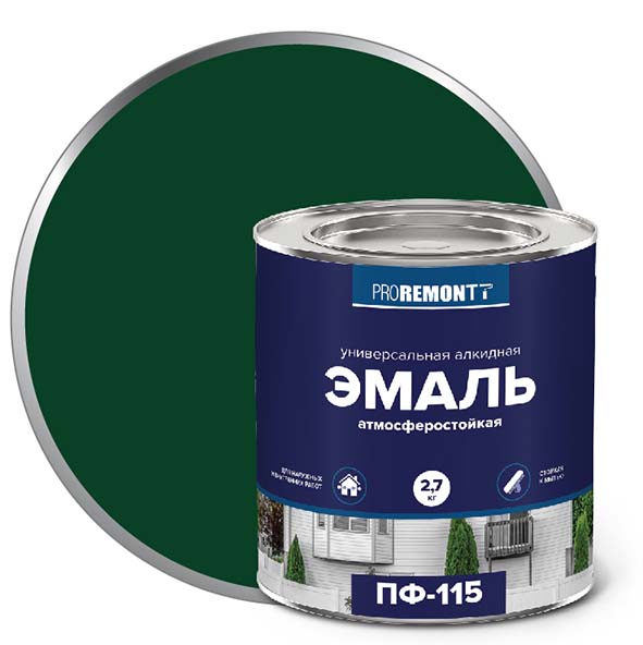 Эмаль ПФ-115 "PROREMONT"   2,7 кг зеленый 3/198  в Муроме