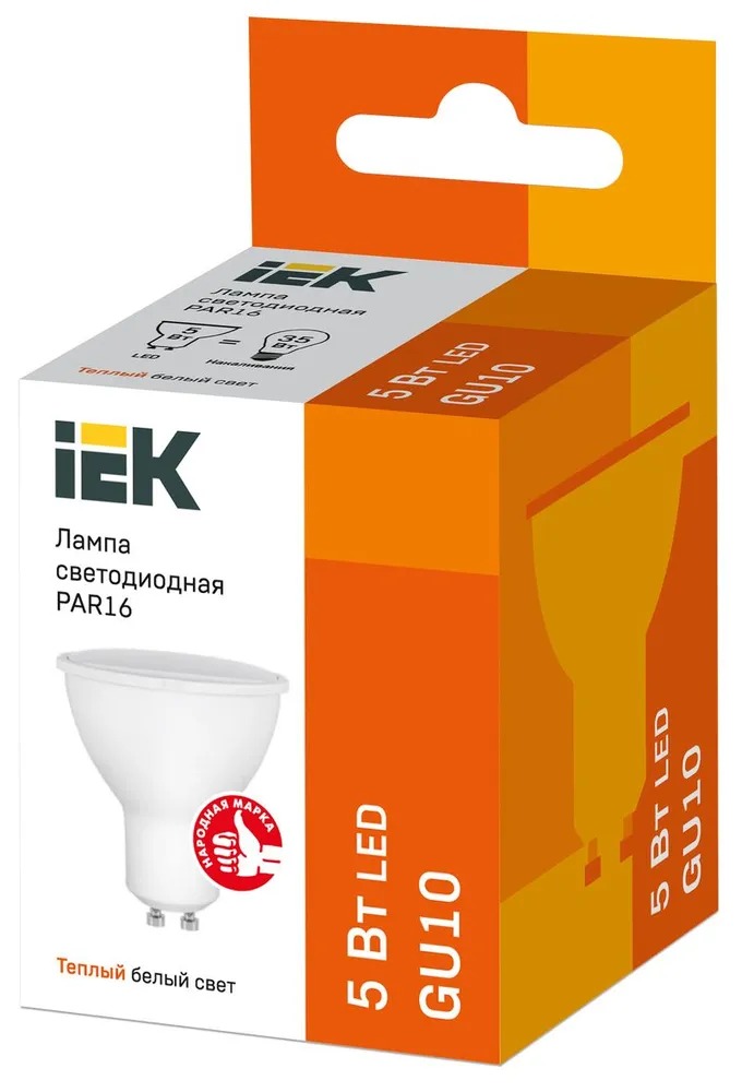 Лампа светодиодная LED 5вт 230в GU10 тепло-белый ECO (IEK)  в Муроме