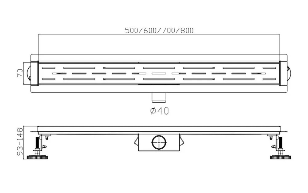 Трап HAIBA HB91700-3, серый 700 мм  в Муроме