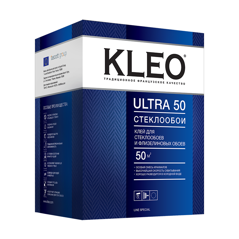 Клей для стеклообоев и стеклохолста KLEO ULTRA 50 500г 7300 /12  в Муроме