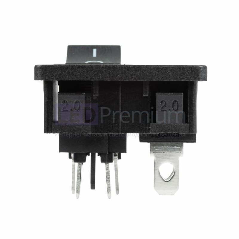 36-2284 Выключатель клавишный 250 V 6 А (4с) ON-OFF черный с штекером C8 2PIN  REXANT  в Муроме