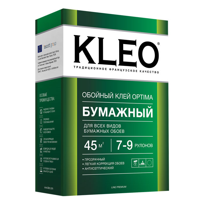 KLEO OPTIMA 7-9 Клей для любых бумажных обоев 160 гр ВЫВОД  в Муроме